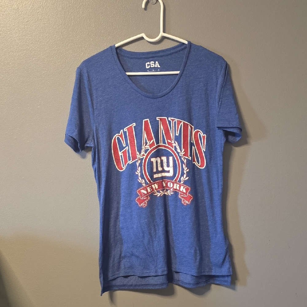 New York Giants Blue Graphic Tee Women's Medium Short Sleeve Shirt New w/out Tag